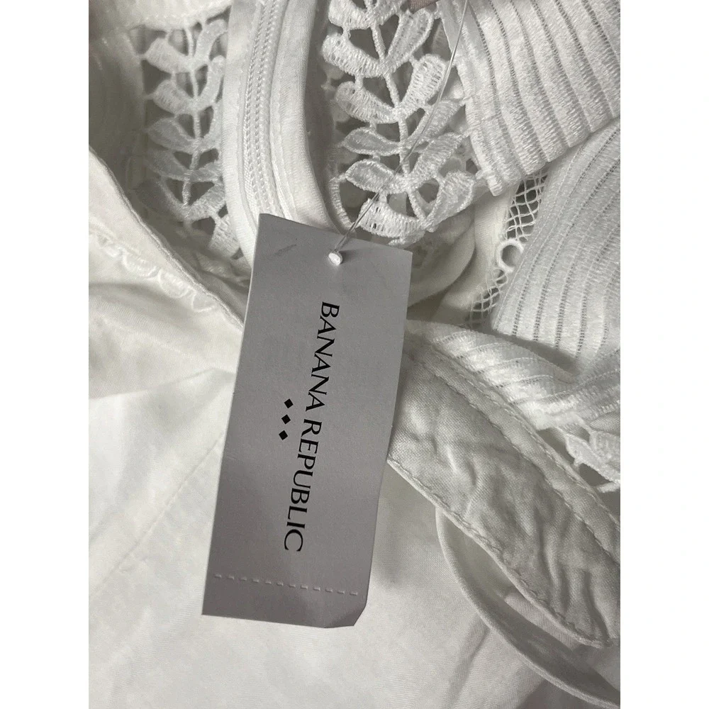 Banana Republic Diora Mini Dres Size L White Embrodery‎